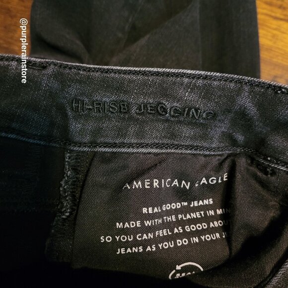 American Eagle Jeans 2 S Dream Jegging Hi Rise Stretch Tummy Control Black Wash - Picture 6 of 13